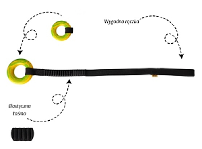 Dingo Zabawka dla psa - Szarpak Ringo z rączką bungee 10cm