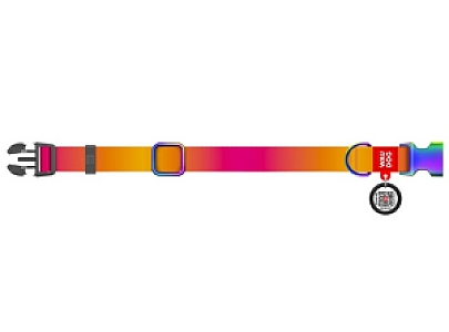 Collar WauDog Recycled Obroża nylonowa z QR-paszportem, gradient S 15mm x 25-35cm pomarańczowy