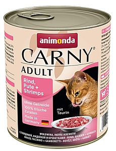 Animonda Carny Adult Wołowina, Indyk + Krewetki puszka 800g