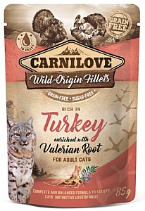 Carnilove Cat Turkey & Valerian Root - indyk i waleriana saszetka 85g