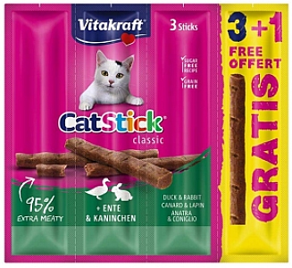 Vitakraft Cat Stick Mini królik + kaczka 4szt (3+1 gratis)