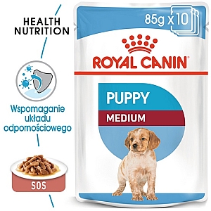 Royal Canin Medium Puppy karma mokra w sosie dla szczeniąt, od 2 do 12 miesiąca, ras średnich 140g