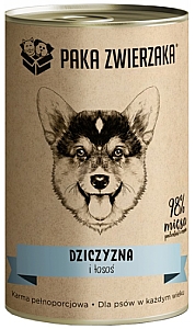 Paka Zwierzaka Dziczyzna i łosoś puszka 400g