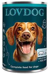 Lovdog Wild Boar & Roe Deer puszka 400g