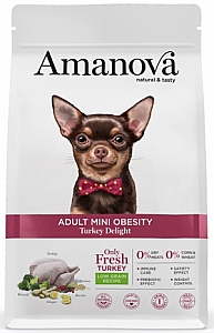 Amanova Dog Adult Mini Obesity Turkey Delight - indyk 800g