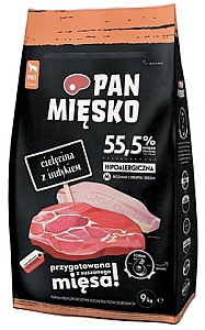 Pan Mięsko Karma sucha dla psa - cielęcina i indyk chrupki M 9kg