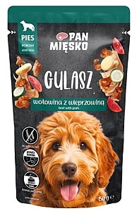 Pan Mięsko Karma mokra dla psa - Gulasz wołowina z wieprzowiną saszetka 150g