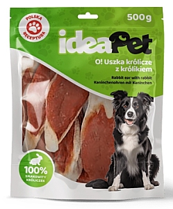 IdeaPet Uszka królicze z królikiem 500g
