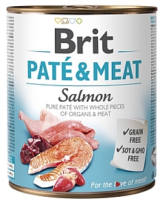 Brit Pate & Meat Dog Salmon puszka 800g