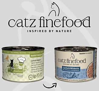 Catz Finefood Ragout N.605 Łosoś i Dzika Kaczka puszka 190g