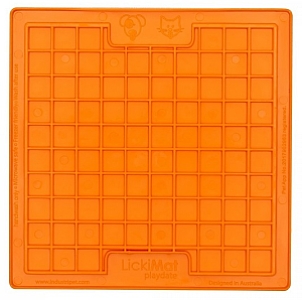 LickiMat Playdate Kwadrat miękki pomarańczowy