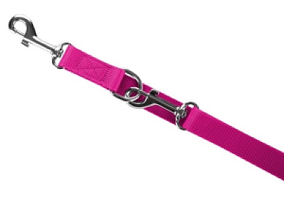 CHABA Smycz taśma regulowana gładka 10mm/260cm fuksja