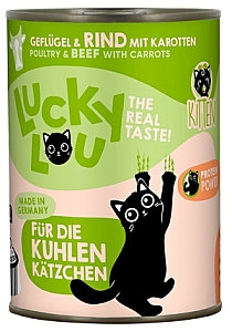 Lucky Lou Lifestage Kitten Drób i wołowina puszka 400g