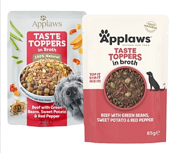 Applaws Taste Toppers Saszetka dla psa - wołowina, zielony groszek, bataty i czerwona papryka w sosie 85g