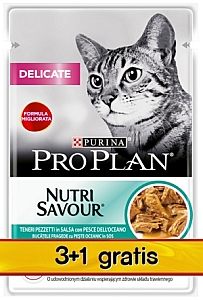 Purina Pro Plan Cat Delicate ryba oceaniczna saszetka 4x85g 3+1 gratis