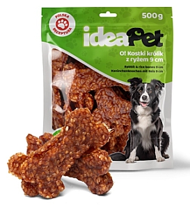 IdeaPet Kostki królik z ryżem 9cm 500g