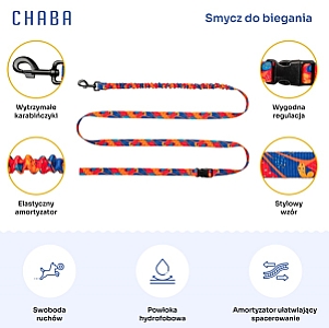 CHABA Smycz z amortyzatorem do biegania Story III M 25mm/280cm Aussie