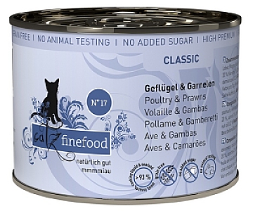 Catz Finefood Classic N.17 Drób i Krewetki puszka 200g