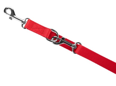 CHABA Smycz taśma regulowana - 10mm x 130/260cm czerwona