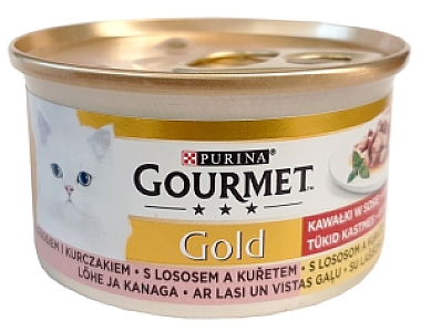 Gourmet Gold Łosoś i kurczak w sosie 85g