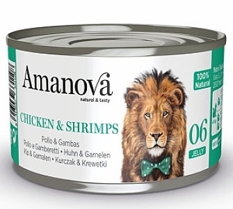 Amanova Cat Chicken & Shrimps - kurczak i krewetki w galaretce puszka 70g [06]