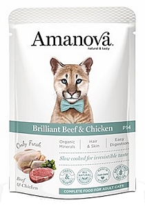 Amanova Cat Brilliant Beef & Chicken - wołowina i kurczak saszetka 85g [P14]