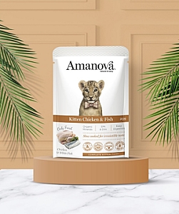 Amanova Cat Kitten Chicken & Fish - kurczak i biała ryba saszetka 85g [P09]