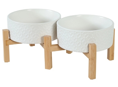 Zolux Miska ceramiczna dla psa i kota Keramo Duo 2x700ml biała