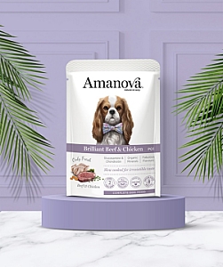 Amanova Dog Adult Brilliant Beef & Chicken - wołowina i kurczak saszetka 100g [P01]