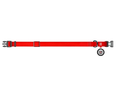 Collar Waterproof Obroża wodoodporna z QR-paszportem, plastikowy fastex, M 20mm/28-40cm czerwona