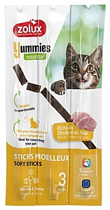 Zolux Yummies Miękki przysmak dla kota - Pałeczki Indyk & Wątróbka 3x5g