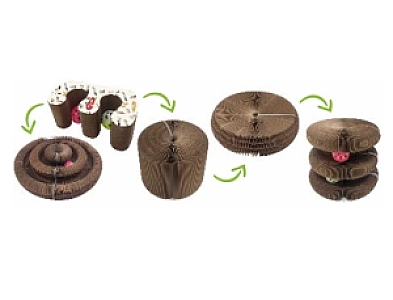 Zolux Chatouille Drapka tekturowa składana podwójna z piłkami i kocimiętką