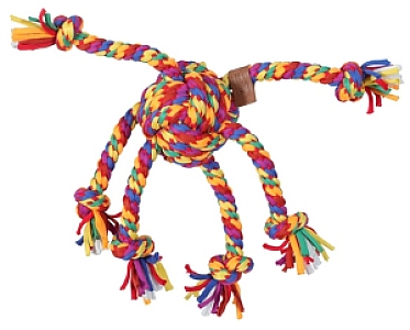 Zolux Zabawka dla psa szarpak ośmiornica sznur Rainbow 38cm