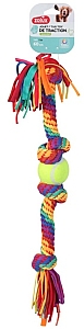 Zolux Zabawka dla psa szarpak sznur z piłką tenisową Rainbow 60cm