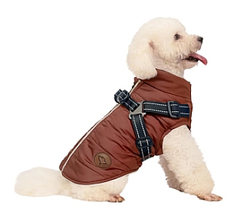 Zolux Kurtka puchowa z szelkami dla psa R.30 ceglasta