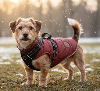 Zolux Kurtka puchowa z szelkami dla psa R.30 ceglasta