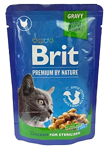 Brit Premium Cat Adult Kurczak Sterilised saszetka 100g