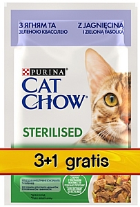 Purina Cat Chow Sterilised Jagnięcina saszetki 3+1 GRATIS 4x85g