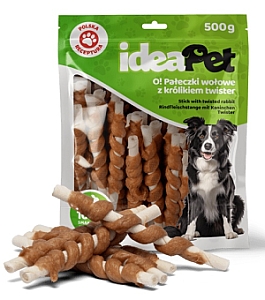 IdeaPet Pałeczki wołowe z królikiem Twister 500g