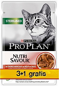 Purina Pro Plan Cat Sterilised wołowina saszetka 4x85g 3+1 gratis