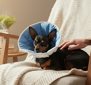 Grande Finale Kołnierz pozabiegowy z tkaniny rozmiar 2 niebieski [WET/KT/2(M)]