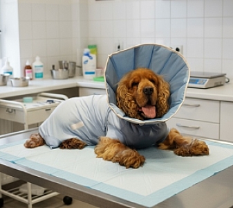 Grande Finale Kołnierz pozabiegowy z tkaniny rozmiar 7 niebieski [WET/KT/7(XXXXL)]