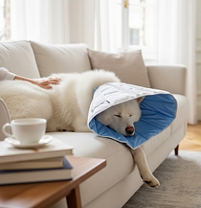 Grande Finale Kołnierz pozabiegowy z tkaniny rozmiar 7 niebieski [WET/KT/7(XXXXL)]