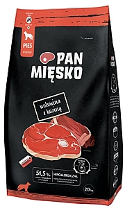 Pan Mięsko Karma sucha dla psa - wołowina i kozina chrupki M 20kg