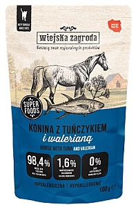 Wiejska Zagroda Kot Konina z tuńczykiem i walerianą saszetka 100g