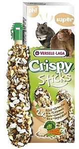 Versele-Laga Crispy Sticks Hamster & Rat Rice & Vegetables - kolby dla chomików i szczurów z ryżem i warzywami 110g