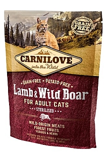 Carnilove Cat Lamb & Wild Boar Sterilised - jagnię i dzik 400g