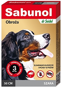 Sabunol GPI Obroża przeciw pchłom dla psa szara 50cm
