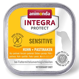 Animonda Integra Protect Sensitive dla psa kurczak + pasternak tacka 150g
