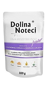 Dolina Noteci Premium Pies Junior Wątróbka z królika i ozory z jelenia saszetka 100g